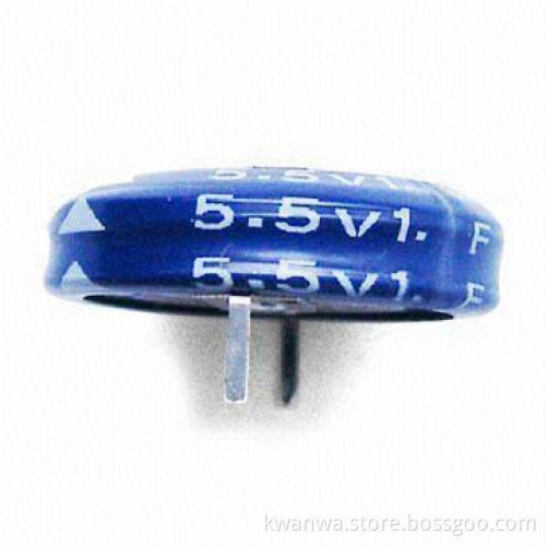 Double-layer/Supercapacitor with 1.0F Nominal Capacity and 5.5V Nominal Voltage